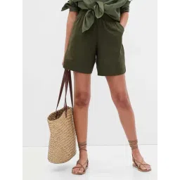 GAP Green Solid Shorts-picture-41