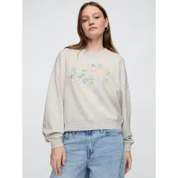 GAP Grey Blended Embroidered Long Sleeves Sweatshirt-picture-38