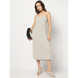 GAP Grey Cotton Embellished Sleeveless Dress-picture-32