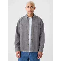 GAP Grey Cotton Regular Fit Self Shirt-picture-44