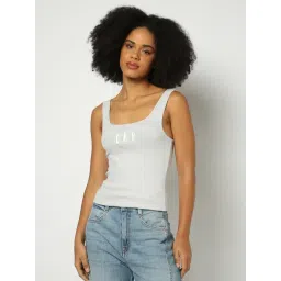 GAP Grey Solid Sleeveless Tank Top-picture-47