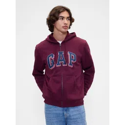 GAP Hooded Brand Logo Print Detail Front-Open Sweatshirt-picture-33