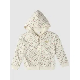 GAP Infant Girls Micro Floral Printed Relaxed Fit Zip-Front Hoodie Sweatshirts-picture-30