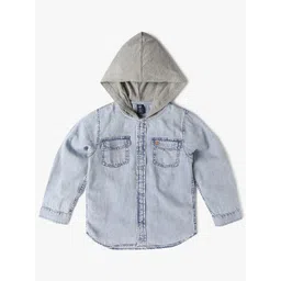 GAP Kids Boys Hooded Pure Cotton Opaque Casual Shirt-picture-40