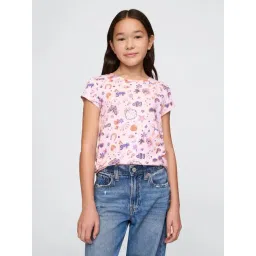 GAP Kids Pink Relaxed Fit Cotton Printed Top-picture-42
