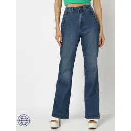 GAP Medium Blue Flared Fit Solid Jeans-picture-27