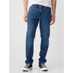 GAP Medium Blue Mid Rise Slim Fit Solid Jeans-picture-40