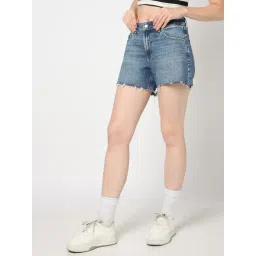 GAP Medium Blue Regular Fit Solid Shorts-picture-29