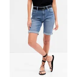 GAP Medium Blue Regular Fit Solid Shorts-picture-16