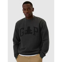 GAP Men Brand Logo Printed Drop Shoulder Round Neck Sweatshirt-picture-31