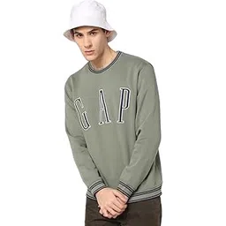 gap Men’s Regular Fit Logo Print Crew Neck Full Sleevesd Cotton Sweatshirt-picture-19