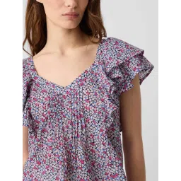 GAP Multi Floral Printed Short Sleeves Top image 5