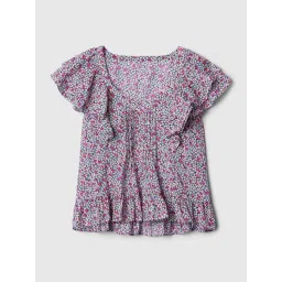 GAP Multi Floral Printed Short Sleeves Top image 4