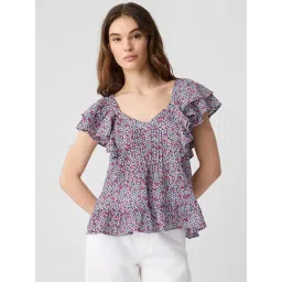 GAP Multi Floral Printed Short Sleeves Top image 1