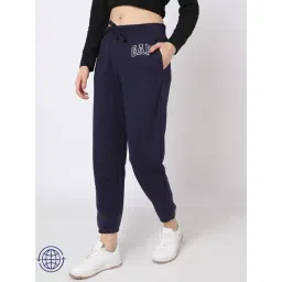 GAP Navy Blue Cotton Solid Joggers-image-29