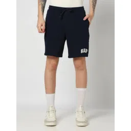 GAP Navy Blue Regular Fit Solid Shorts-image-26