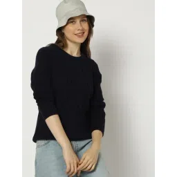 GAP Navy Blue Regular Fit Woven Design Pullover-picture-13