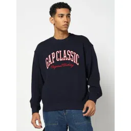GAP Navy Cotton Flared Fit Printed Sweatshirt-picture-23