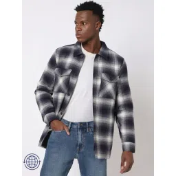 GAP Navy Cotton Regular Fit Checks Jacket-picture-33