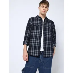 GAP Navy Cotton Regular Fit Checks Shirt-picture-13