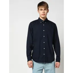GAP Navy Cotton Regular Fit Solid Shirt-picture-31