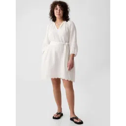 GAP Off White Regular Fit Solid Dress-picture-29