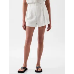 GAP Off White Regular Fit Solid Shorts-picture-34