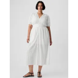 GAP Off White Relaxed Fit Solid Dress-picture-32