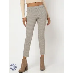 GAP Off White Skinny Fit Checked Trousers-picture-26