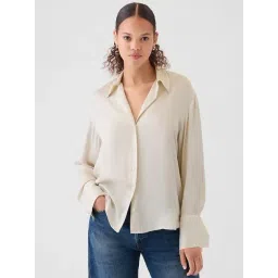 GAP Off White Solid Long Sleeves Shirt-picture-30