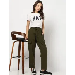 Gap Olive Cotton Solid Relaxed Fit Mid Rise Cargo Pants-picture-39
