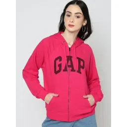 GAP Pink Blended Graphic Long Sleeves Hooded Sweatshirt-picture-32