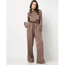 gap Satin Full Sleeve Jumpsuit with Tie-Up Waist-picture-23