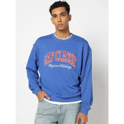 GAP Typographic Logo Print Cotton Round Neck Sweatshirt-picture-32