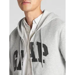 GAP Typography Applique Hooded Front-Open Sweatshirt image 3