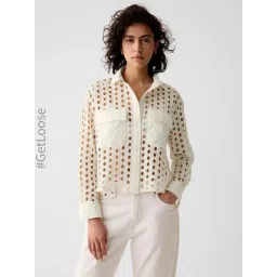 GAP White Cotton Embroidered Long Sleeves Shirt-picture-18