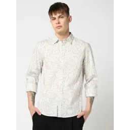 GAP White Cotton Slim Fit Print Shirt-picture-22