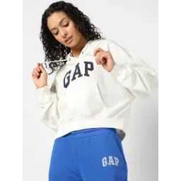 GAP White Regular Fit Graphic Hooded Sweatshirt-picture-17