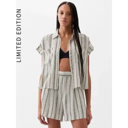 GAP White Relaxed Fit Striped Shirt-picture-15