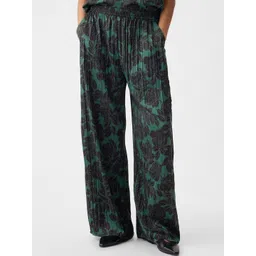 GAP Women Floral Printed Crinkled Regular Fit Mid-Rise Pull-On Trousers-picture-31