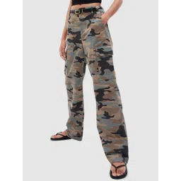 GAP Women Pure Cotton Loose Fit Cargo Trousers-picture-24