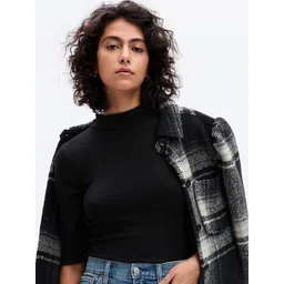 GAP Women Ribbed Slim Fit High-Neck Fitted Top-picture-42