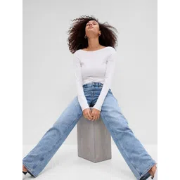 GAP Women Slim Fit Boat-Neck Long Sleeve Top-picture-10