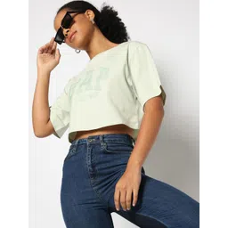 GAP Women Typography Printed Round Neck Boxy T-shirt-picture-27