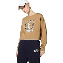 gap Women's Regular Fit Solid Full Sleeves Round Neck Sweatshirt-picture-29