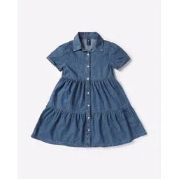 gap kids Button-Front Tiered Denim Dress-picture-42