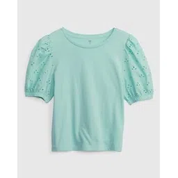 gap kids Cotton Top with Puff Eyelet Sleeves-picture-45