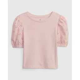 gap kids Cotton Top with Puffed Eyelet Sleeves-picture-14
