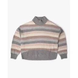 gap kids Girls Striped Relaxed Fit High-Neck Pullover-picture-41