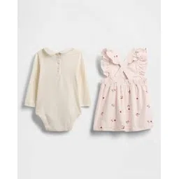 gap kids Printed Regular Fit Full Sleeves Top & Dress Set-picture-27